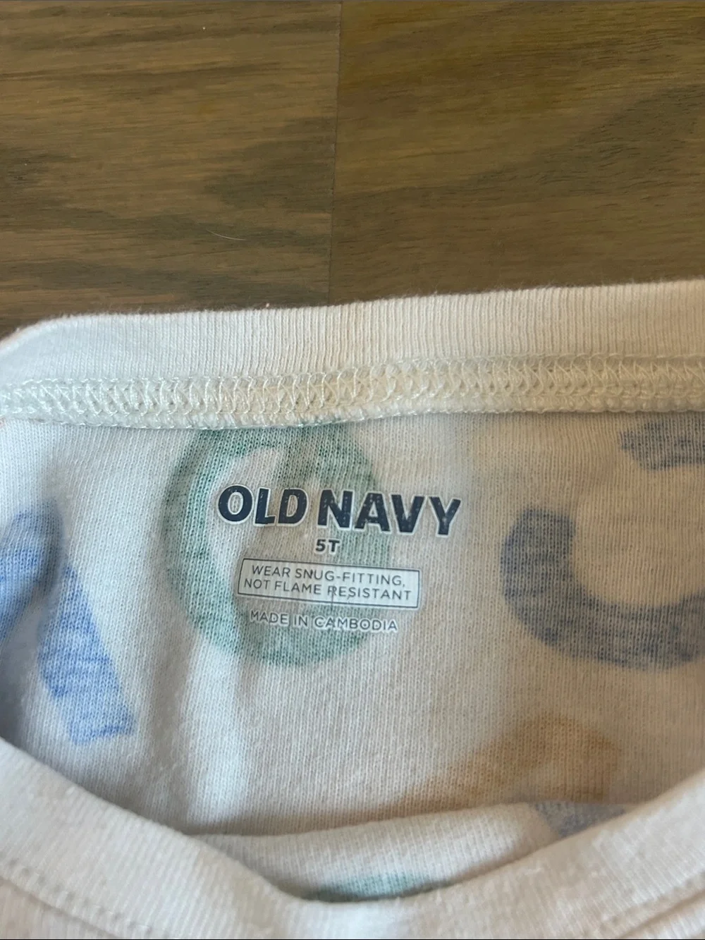 Old Navy White Kids Alphabet Pajama Set with Multicolor Letters